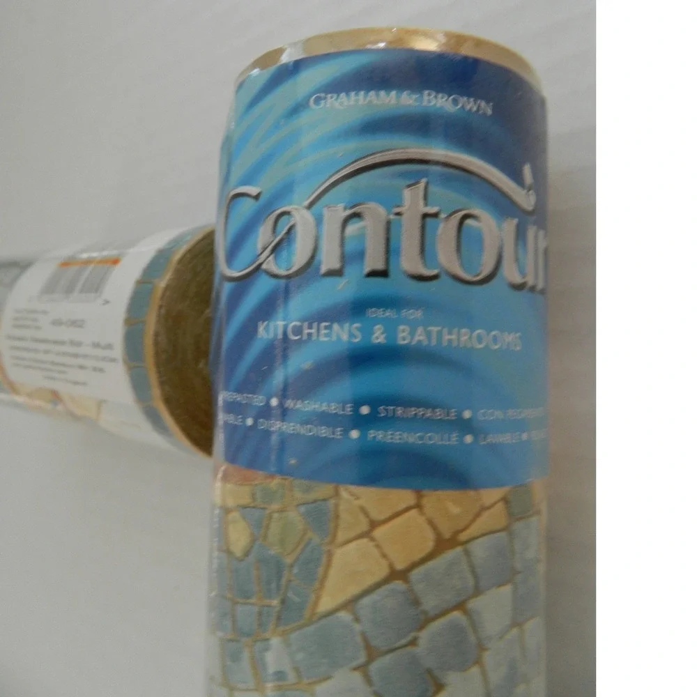 Graham & Brown Wallpaper Border 5in Multi Mosaic Seascape 3 Rolls 49-062 Coastal